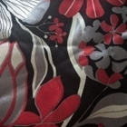 Puna-musta kuviollinen Satiinimekko / Mekko - koko L - pikkukuva 2