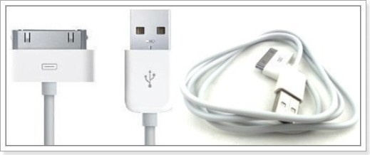 Valkoinen iPhone 4 /  iPad / iPod - 30 pin kaapeli #30212