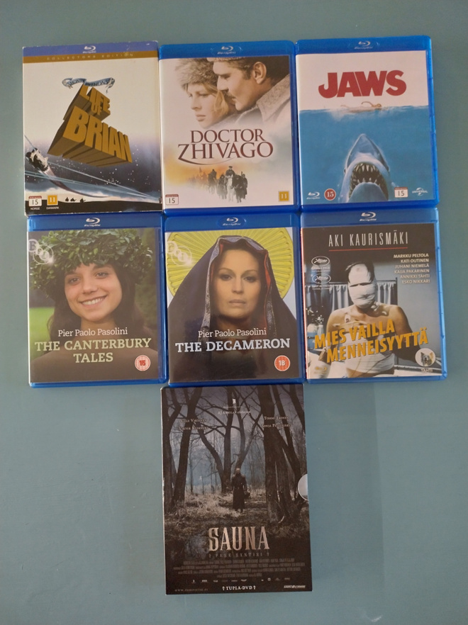 6x bluray ja 1 dvd
