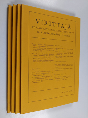 Virittäjä vuosikerta 1982 (nrot 1-4)