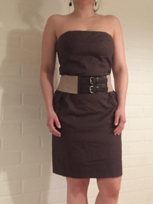 Michael Kors tummanruskea juhlamekko koko 40