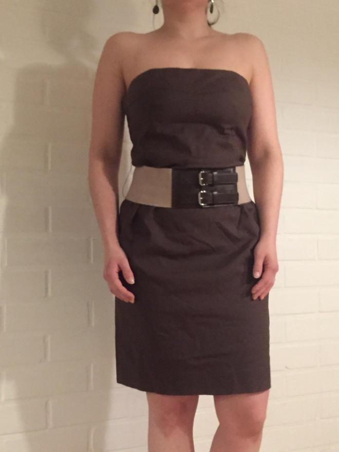 Michael Kors tummanruskea juhlamekko koko 40
