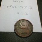 Intia 1 pice 1951B, km#1.3 - pikkukuva 1