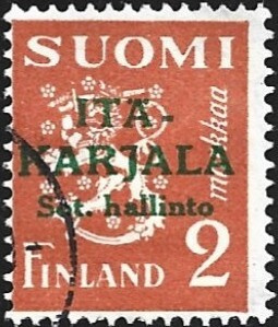 1941 I-K Vihreä lp 2 mk leimattu normaali A LaPe I-K 10 I