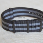 NATO " James Bond " tyylinen 22 mm musta/harmaa ranneke pvd - pikkukuva 3