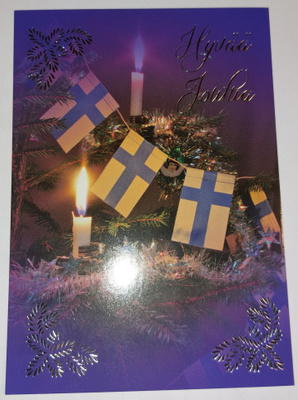 Hopea/Kultafolioitu joulukortti