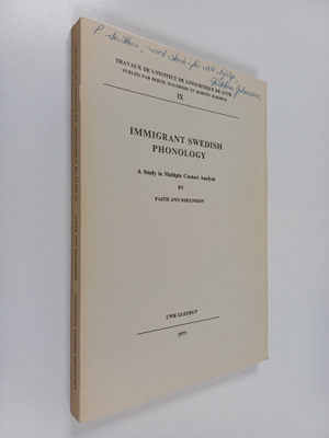Faith Ann Johansson : Immigrant Swedish Phonology : A Stu...