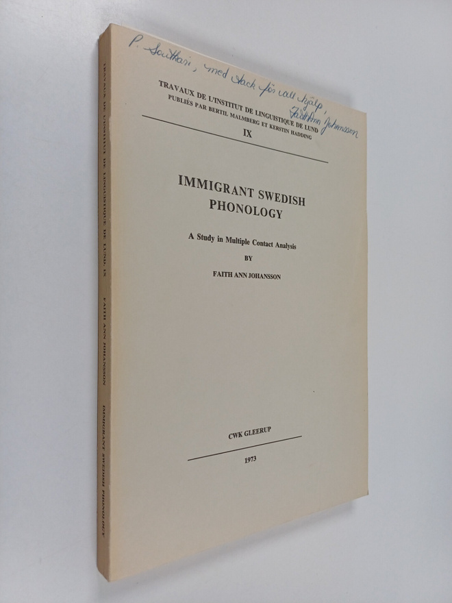 Faith Ann Johansson : Immigrant Swedish Phonology : A Stu...