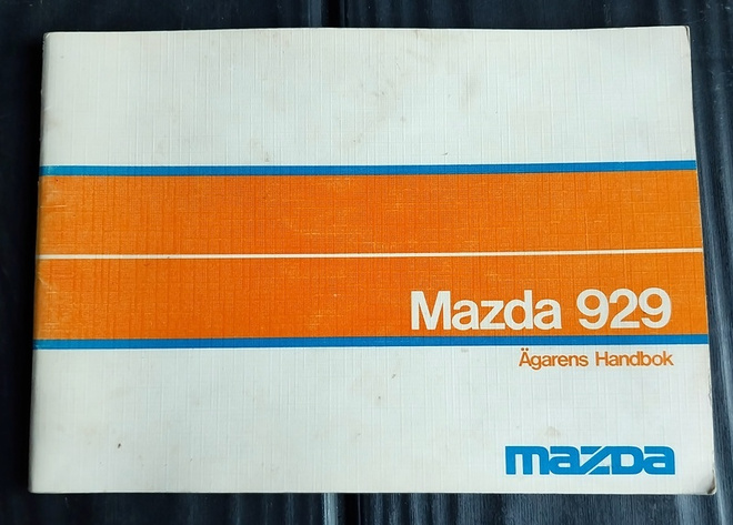 MAZDA 929 ruotsinkielinen käsikirja ohjekirja