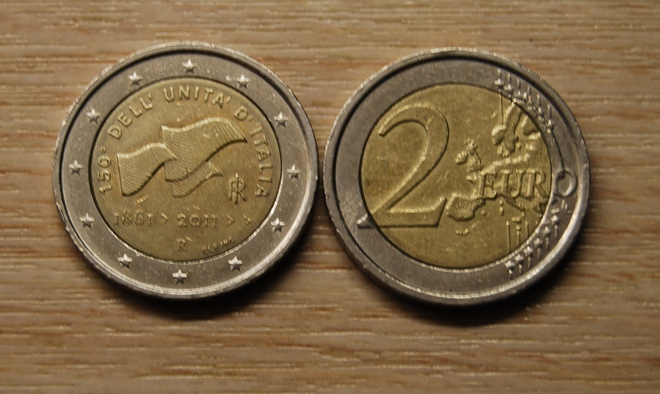 Italia 2 € 2011 150 vuotta Italian yhdistymisestä