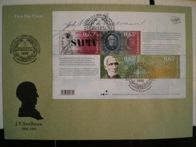 FDC J.V. Snellman 200 vuotta 11.1.2006 - LaPe BL40