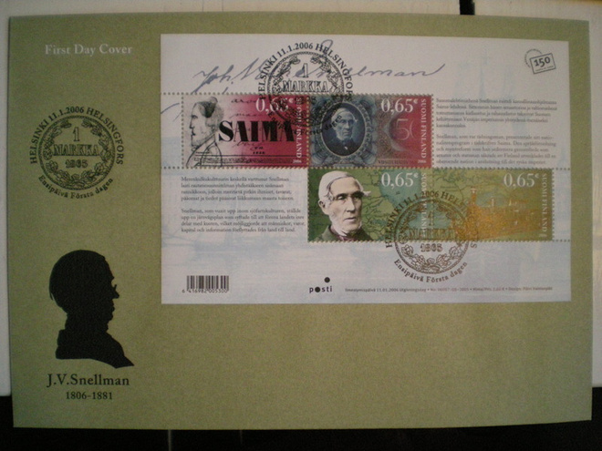 FDC J.V. Snellman 200 vuotta 11.1.2006 - LaPe BL40