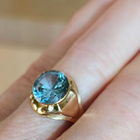 Upea vintage akvamariinisormus 14K kultaa (Hki) koko 17-17,5 - pikkukuva 1