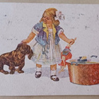Lapsi kylvettää leluja, mäyräkoirakin odottaa... p. 1920 - pikkukuva 1