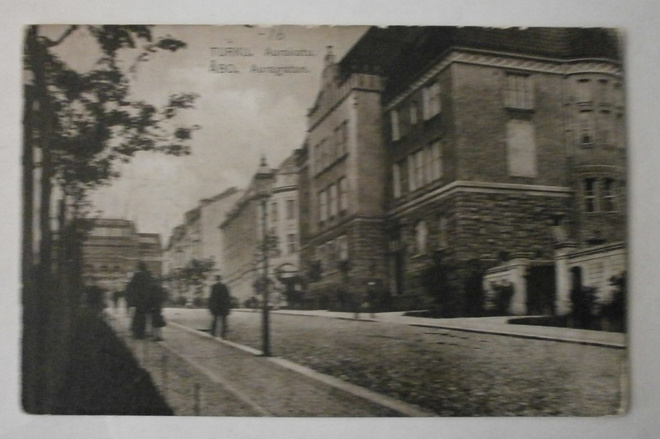 Turku, Aurakatu, vanha mv pk, p. 1916 + sensuurileima