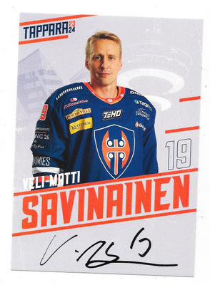 2023-24 Tappara Teamissued #19 Veli-Matti Savinainen Ässät