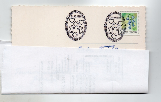 Helsinki: Postimerkkimessut (erikoisleima 31.10.1998)