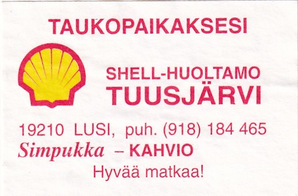 Tuusjärvi,  Lusi, SHELL - Huoltamo   6/10