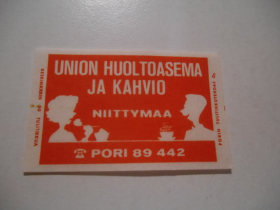 TT Etiketti Union huoltoasema ja kahvio Niittymaa PORI