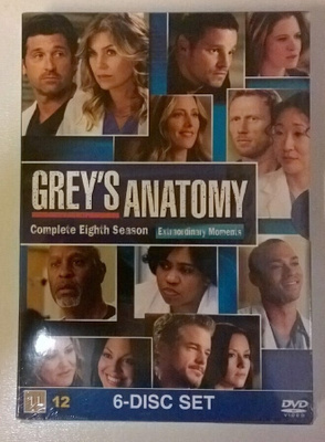 dvd, Greyn anatomia 8. kausi - 6 dvd - UUSI / New