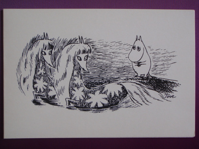 Tove Jansson muumipeikko katselee merihevosia tk
