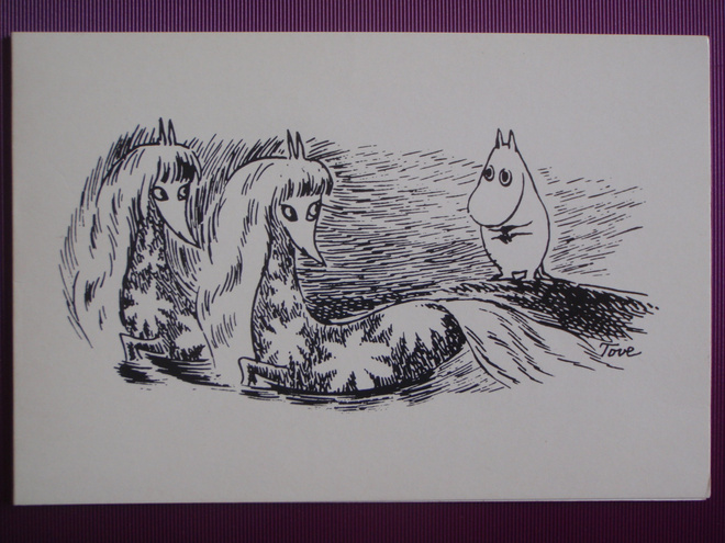 Tove Jansson muumipeikko katselee merihevosia tk