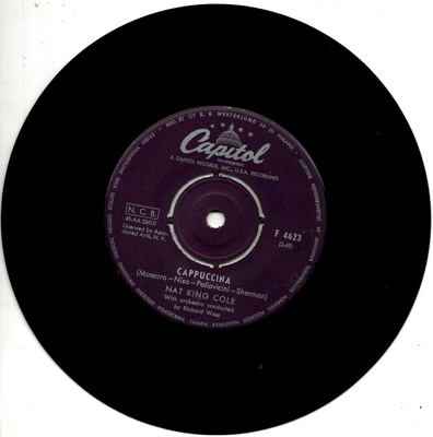 NAT KING COLE: Cappuccina / Let True Love Begin   7"