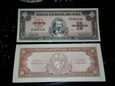 Kuuba Cuba 10 Pesos 1960 P79 UNC