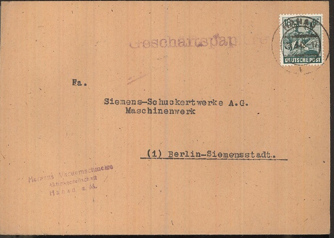 Saksa Mi 923 asiakirjojalähetys