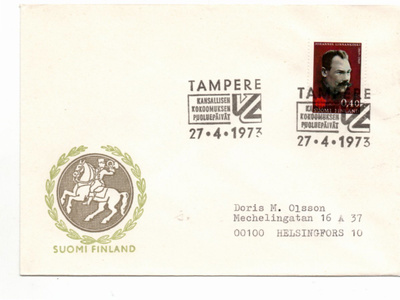 Tampere: Kokoomuksen puoluepäivät (erikoisleima  27.4.1973)