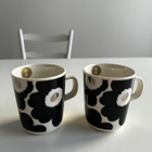 Marimekko unikko mukit musta/hopea - pikkukuva 1