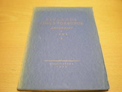 Finlands Adels Förbunds Årsskrift 1 1926