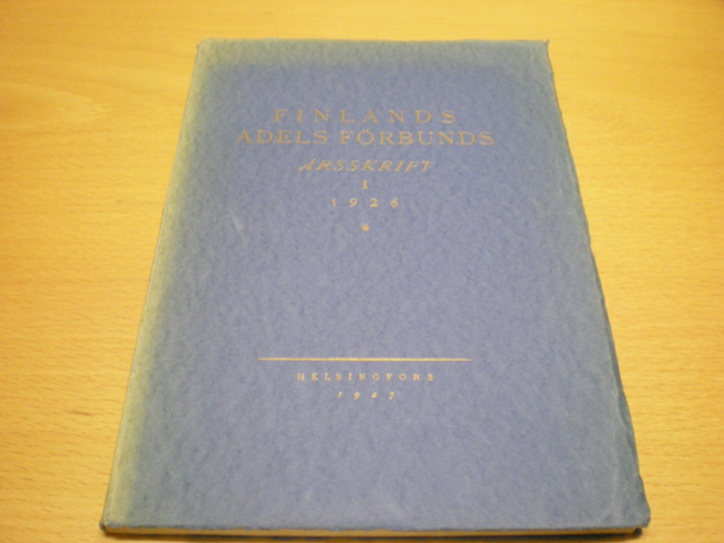 Finlands Adels Förbunds Årsskrift 1 1926