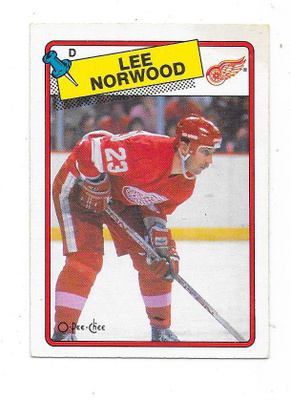 1988-89 OPC #240 Lee Norwood , Detroit Red Wings gooni RC