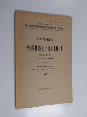 Rolf Pipping : Potenserande genitiv (signeerattu, tekijän...