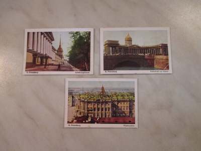 ST.Petersburg/ Pietari 3 vanhaa keräilykuvaa 1928.