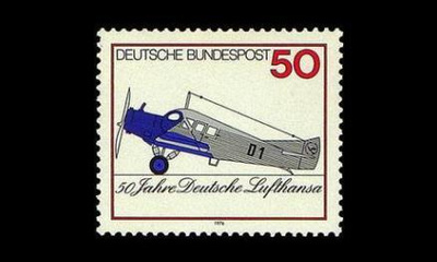 Saksa 878 ** Lufthansa 50v (1976)