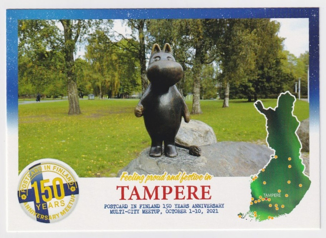 Tampere: Sorsapuisto ja Muumipeikko-patsas