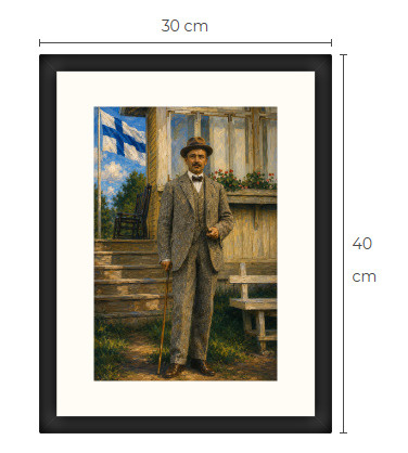 Uusi Mannerheim art print kehystetty 30 cm x 40 cm
