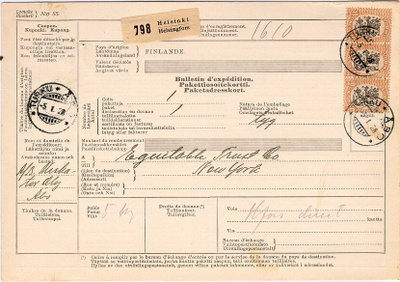 1928 postipaketti USAhan "Helsingfors direct"