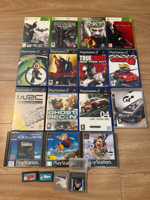 19kpl pelejä (ps1, ps2, xbox 360, gameboy & gameboy advance)
