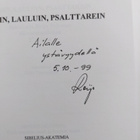 Virsin, lauluin, psalttarein : juhlakirja Reijo Pajamon 6... - pikkukuva 3
