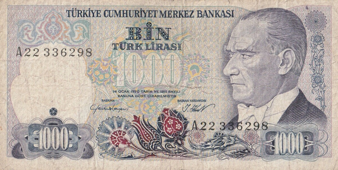Turkki 1000 liiraa 1970