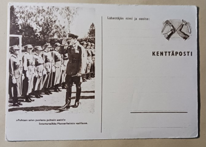 Sotamarsalkka Mannerheim tarkastaa lottarivistöä, Kenttäp.