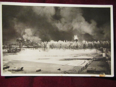 Sortavalan pommitus 2.2.1940. Postikortti