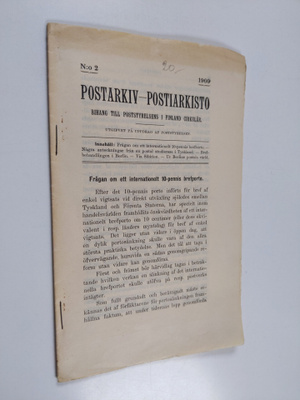 Postarkiv - postiarkisto 2/1909 : bihang till poststyrels...