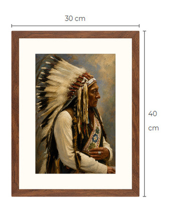 Uusi Intiaanipäällikkö art print kehystetty 30 cm x 40 cm