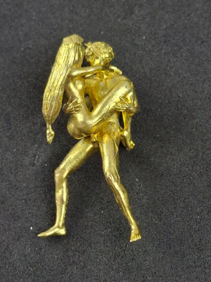 Erotic sculpture figurine in metal