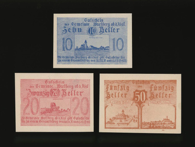 Itävalta 10, 20, 50, Heller, Wartberg ob der Aist 1920