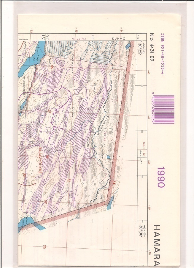 Peruskartta 1:20 000 Hamarakangas, Kuhmo
